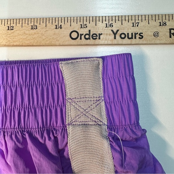 Free People Movement Shorts Womens Large Purple Athletic Nylon Pull On Stripe - Picture 6 of 9